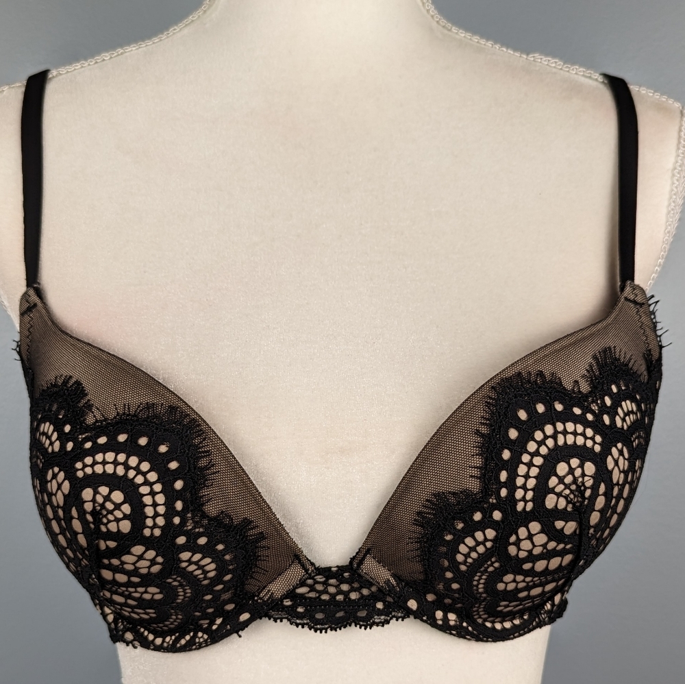 Victoria's Secret black lacy Push Up bra